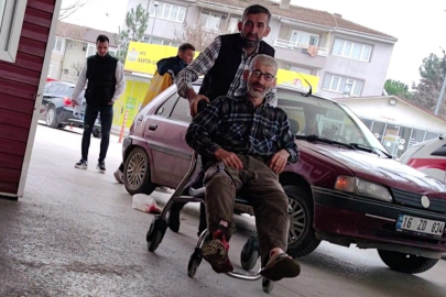 Bursa'da odun keserken bacağını kesti