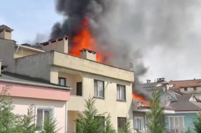 Çatıda çıkan yangın 1 saatte söndürüldü