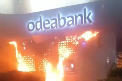 Etilerde bir banka alevlere teslim oldu