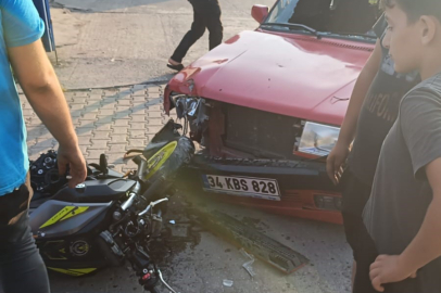 Otomobil ile motosiklet çarpıştı: 1 yaralı