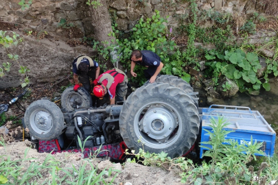 Bursa'da traktör dereye uçtu:1 ölü