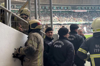 Bursaspor maçında yangın paniği