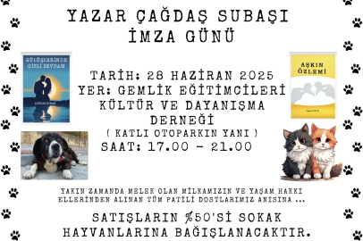 Gemlikli Yazar Çağdaş Subaşı, yeni bir imza gününe ve sosyal projeye hazırlanıyor. 