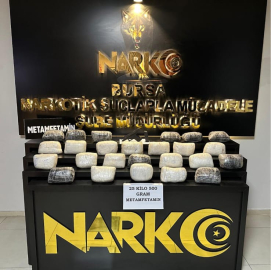 Bursa’da 25 buçuk kilo metamfetamin ele geçirildi