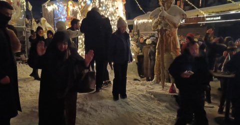 Uludağ’da yılbaşı kutlamasına damga vuran görüntü