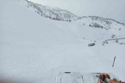 Bingöl’de yola düşen çığ ekipler tarafından temizlendi