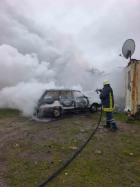 Ayvacık’ta araç yangını