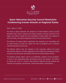 Katar’dan İran saldırılarını kınayan BM tasarısına destek açıklaması