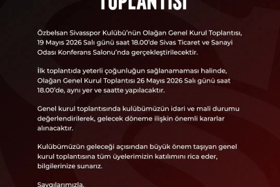 Sivasspor’da genel kurul kararı alındı
