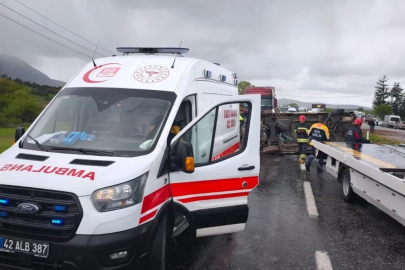 Beyşehir’de devrilen minibüsün sürücüsü yaralandı
