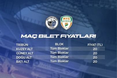 Erciyes 38 FSK-Malatya Yeşilyurtspor maç bileti 20 TL
