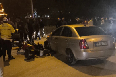 Keşan’da otomobil ile çarpışan motosiklette 2 kişi yaralandı
