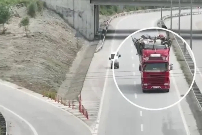 Otoyolda kuralları hiçe sayan sürücüler dron kamerasına yakalandı
