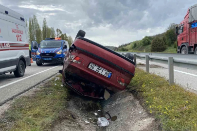 Çorum’da otomobil takla attı: 5 yaralı

