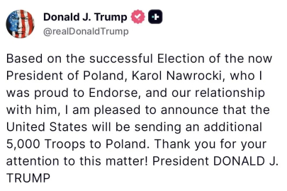 Trump: "Polonya’ya 5 bin ek asker göndereceğiz"
