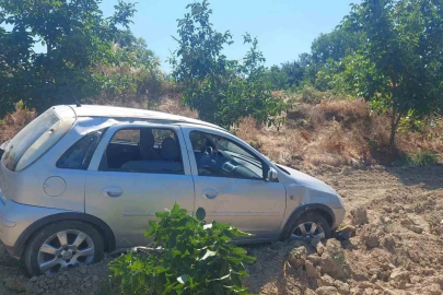 Kontrolden çıkan otomobil meyve bahçesine uçtu: 4 yaralı
