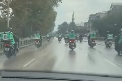 Bursa’da yüzlerce motokurye, vefat eden arkadaşları için konvoy yaptı
